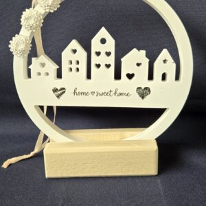 Türschmuck mit lachs farbigem Band